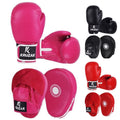 Kruzak Plain Focus Mitts And Boxing Gloves Set For Kickboxing And Muay Thai Mma Training - Fitness Kit With Punching Pads For Ma