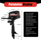 Bjtdllx 4 Stroke Outboard Motor With Fuel Tank, 123Cc 6.5Hp Boat Motor Boat Engine Motor, Heavy Duty Outboard Motor Inflatable M