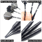 Roobeeo Soft Tip Darts Set For Electronic Dart Board 22G Plastic Tip Darts Set With Brass Barrels&Aluminum Shafts, 6 Flights 3 S