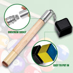 Tobwolf Chalk Holder For Billiards, 2 In 1 Pool Cue Chalk Holder, Portable Wooden Pool Snooker Chalk Holder, Billiard Cue Tip Pr