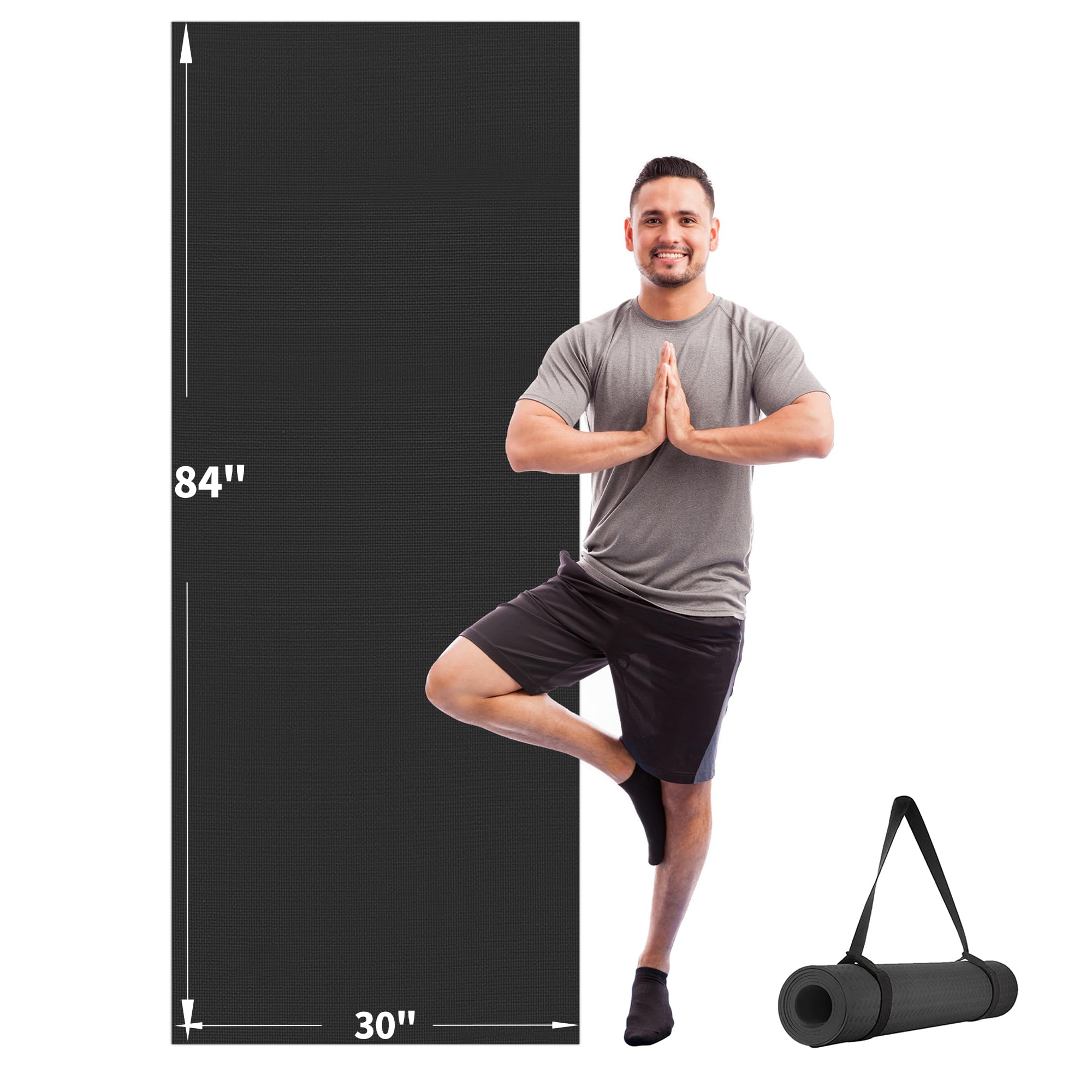 Cambivo Yoga Mat For Women And Men, Extra Long And Wide Exercise Mat(84 '' X 30 '' X 1/4 Inch), Large Non Slip Workout Mat For Y