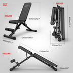 Joroto Md35 Adjustable Weight Bench 8X4X3X2 Positions- 700 Pounds Load Foldable Strength Training Benches For Full Body Workout