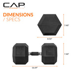 Cap Barbell Coated Dumbbell Weights With Padded Grip, Single, 95 Pounds