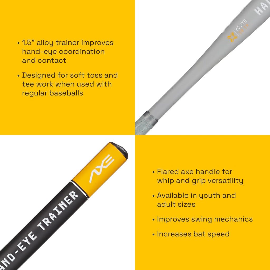 Axe | Hand-Eye Trainer | Skinny Barrel Baseball & Softball Bat (Pro Flared Handle, 30'' (Youth))