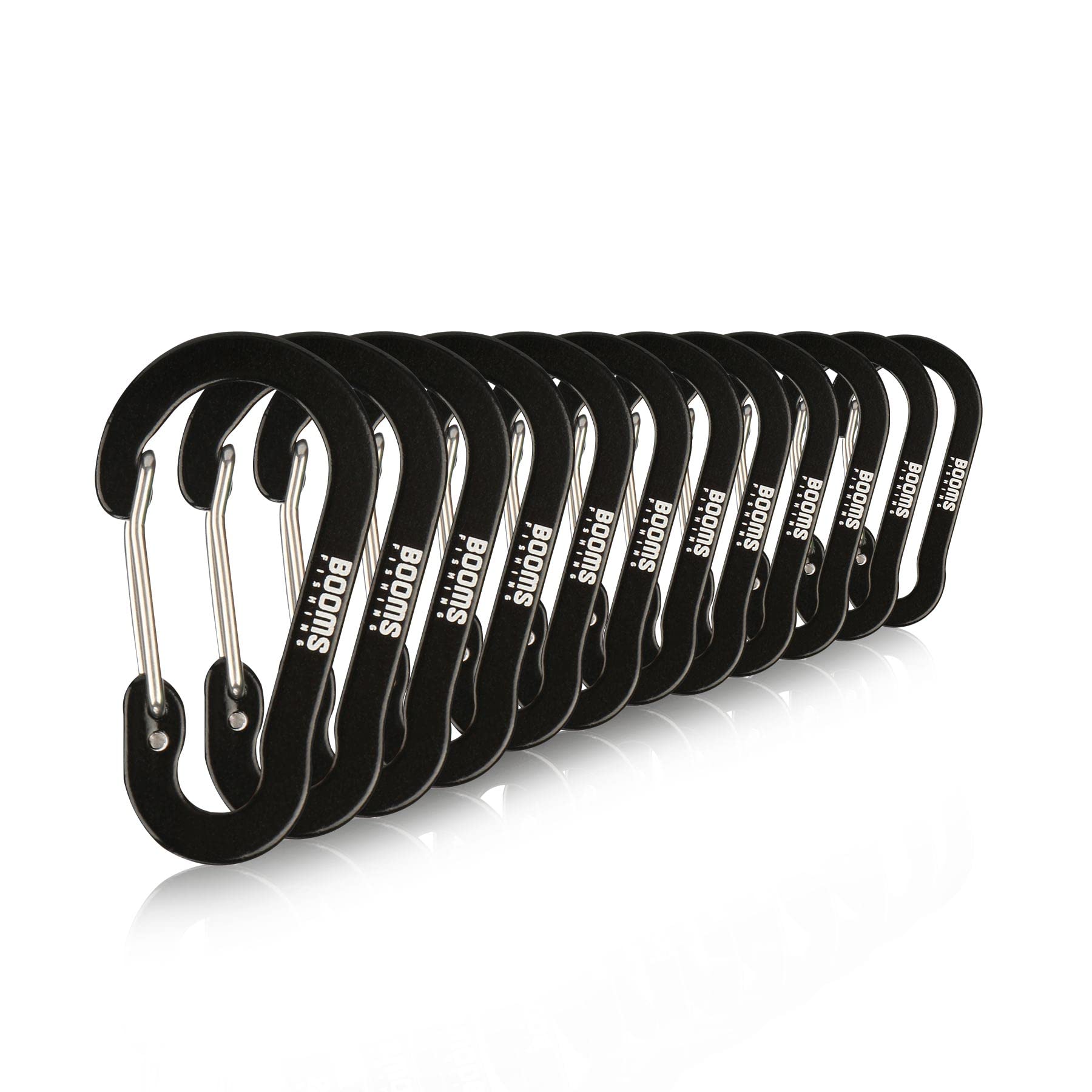 Booms Fishing Cc1 Multi-Use Carabiner Clip, 12 Pack Small Caribeener Clips, Mini Keychain Caribeaner Clip 2 Inch, Aluminum D Rin