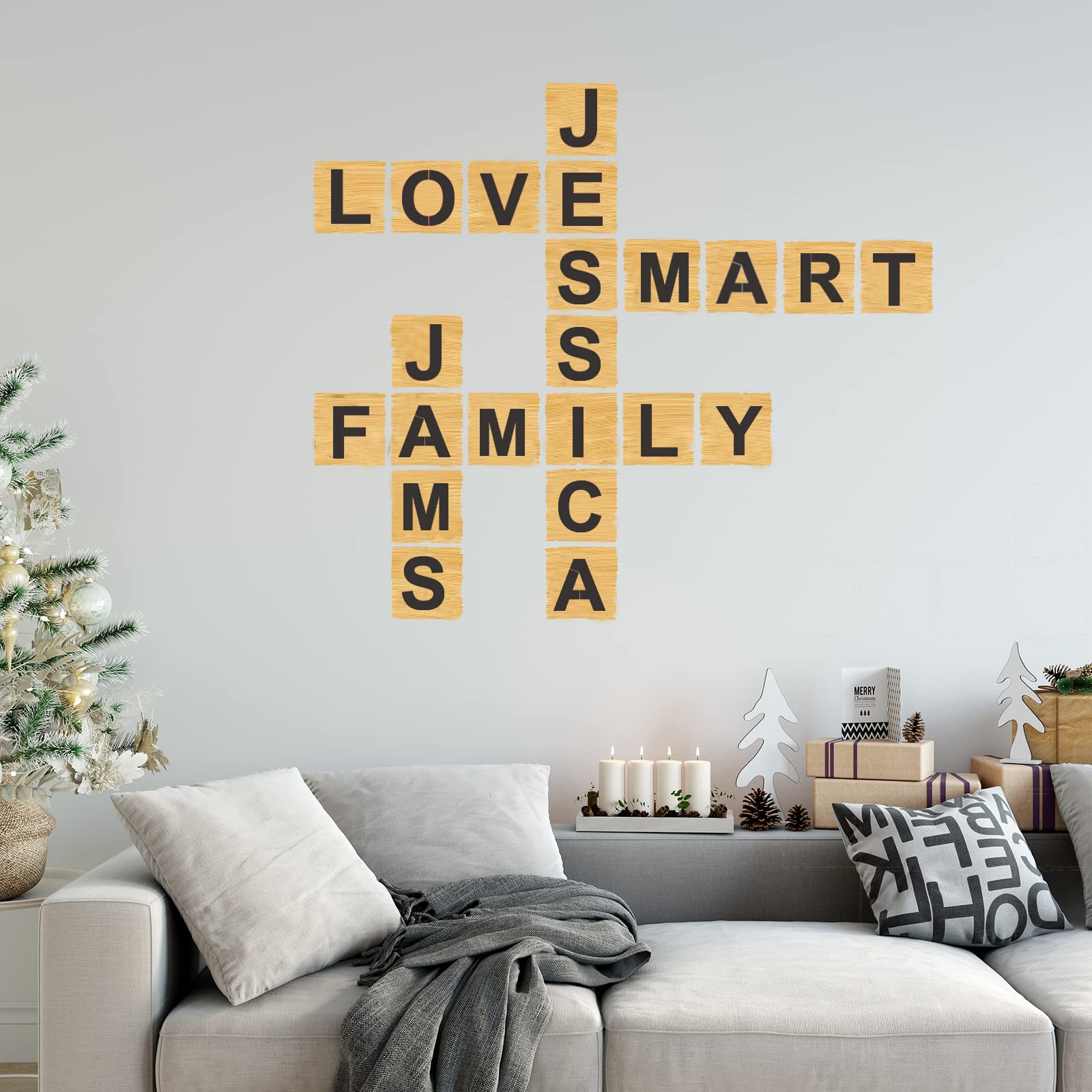 Mossdecal 2 Letter Stencils And Numbers, 36 Pcs Alphabet Art Craft Stencils, Reusable Plastic Number Templates Letter Stencils F