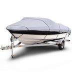 Budge B-1201-X1 1200 Denier V-Hull Fishing Boat Cover Gray 12'-14' Long (Beam Width Up To 68) Waterproof, Heavy Duty, Uv Resista
