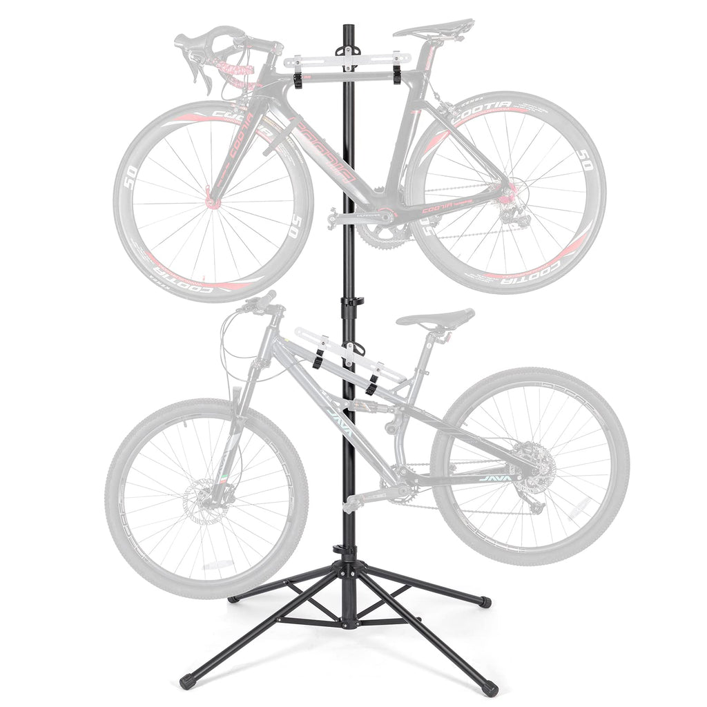 Kong Ming Car Bike Rack Garage Storage - 2 Bicycle Vertical Hanger Parking Rack Gravity Floor Storage Stand - Fully Adjustable G