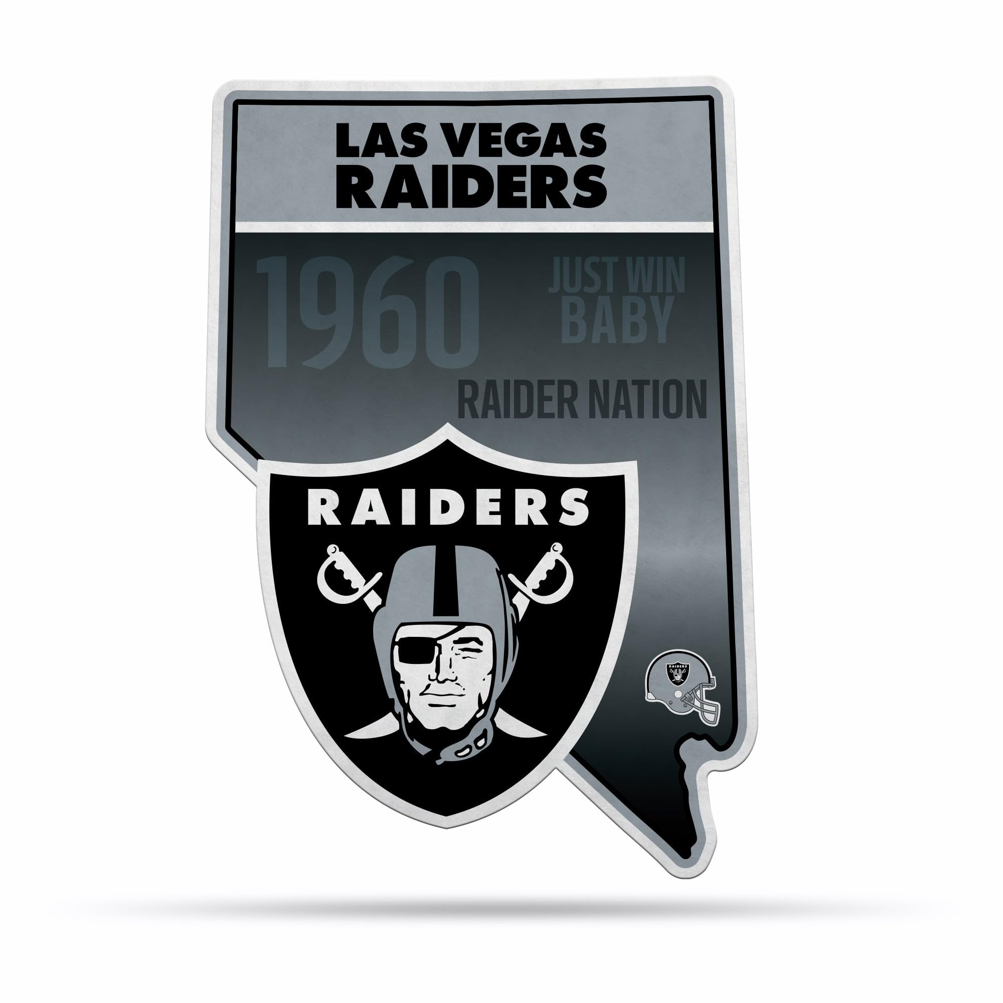Rico Industries Nfl Football Las Vegas Raiders State Shape Shape Cut Pennant - Home And Living Room D  Cor - Soft Felt Ez To Han