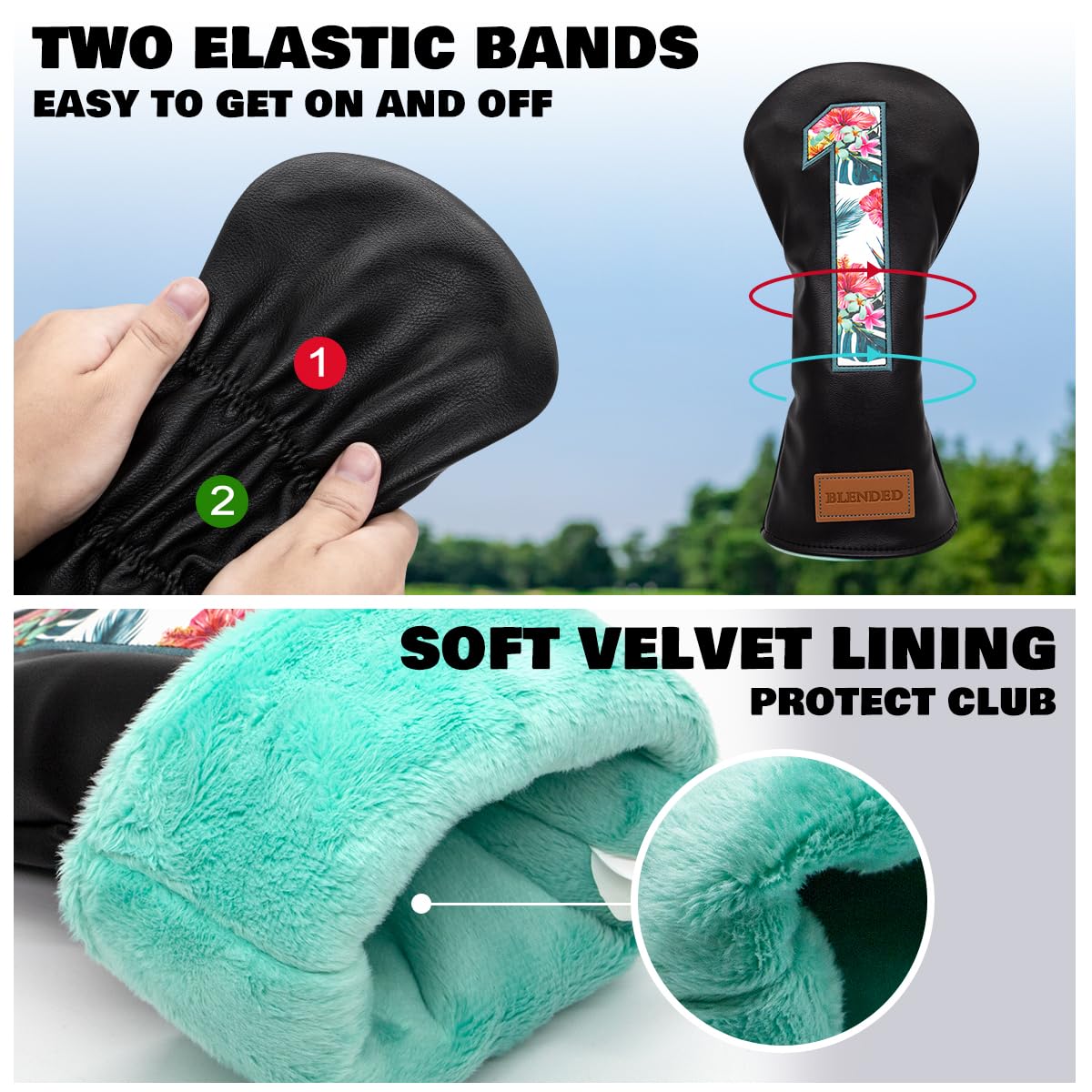 Bairbre Golf Club Covers Driver Covers Fairway Wood Head Cover Hybrid Headcover 3 Wood Headcovers Leather 3 Wood Headcovers Golf