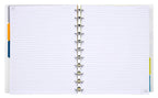 Talia Discbound Notebooks, Planner, Customizable, (Ymarble Flow Turquoise Wsilver Discs, Letter (85In X 11In))