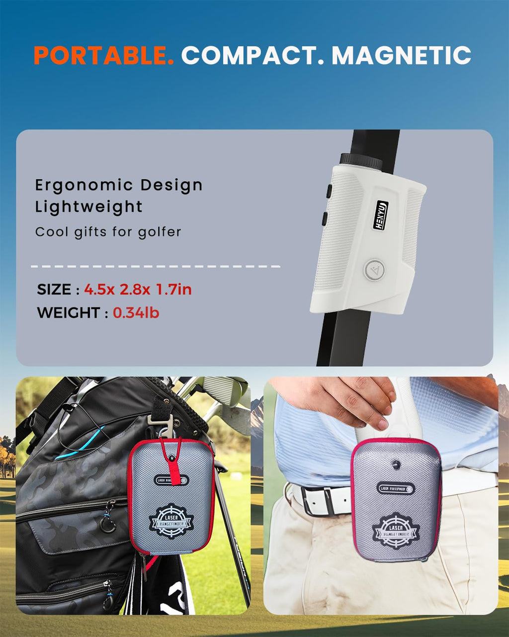 Golf Rangefinder With Slope, Golf Laser Rangefinder,1000 Yard Range Finder Golfing With Magnetic Holder, Usb C Rechagreable, 6X
