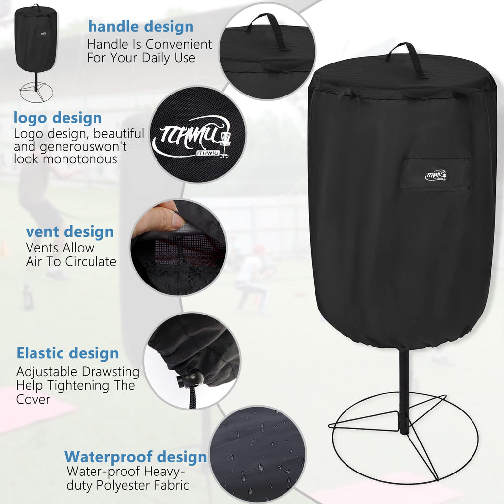 Ithwiu Disc Golf Basket Cover, Double Stitched Seam, Tear And Uv Resistant-420D Heavy Duty Fabric, Waterproof, Sun Protection, F