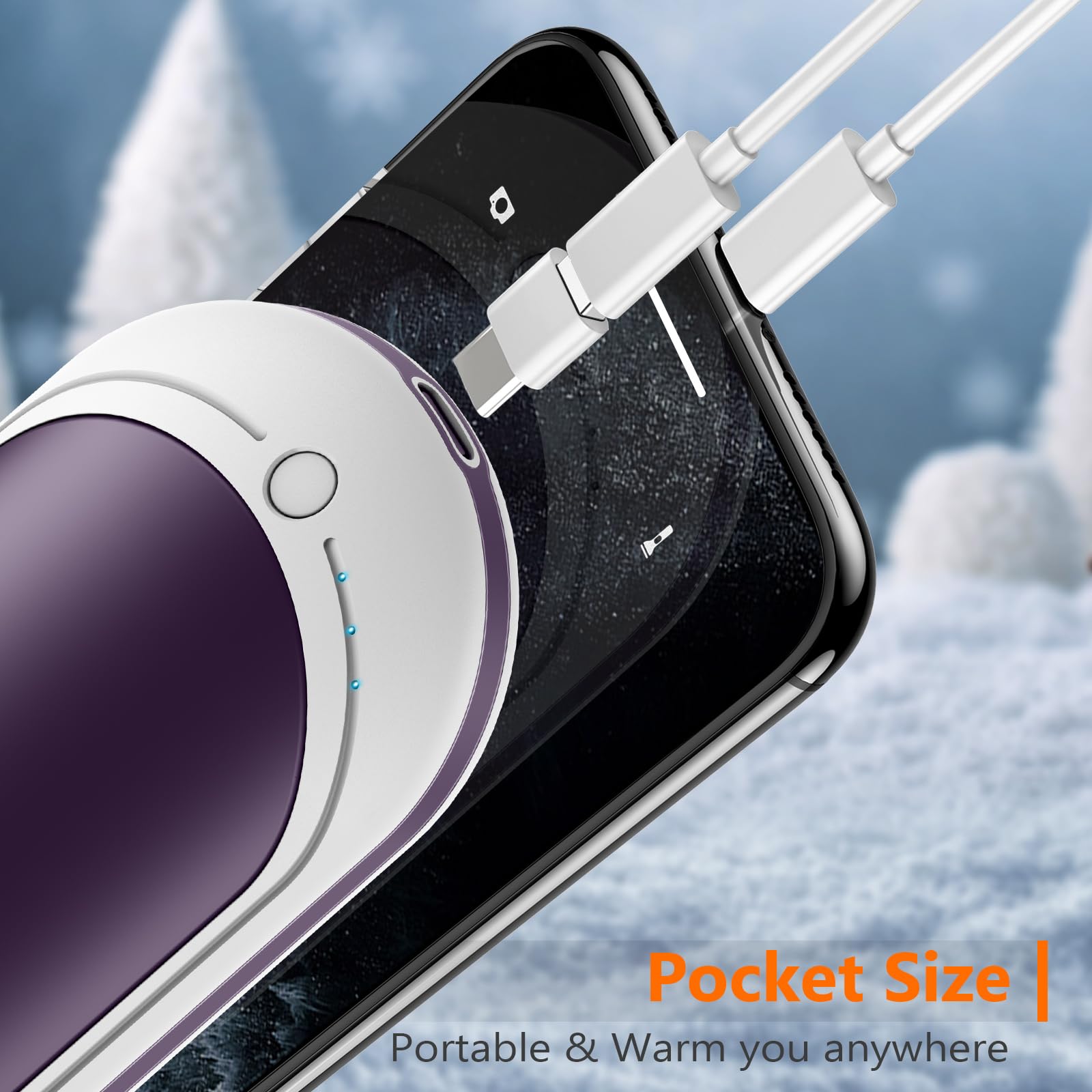 Beskar Rechargeable Hand Warmer, Electric Hand Heater, Double-Sided Heating, Usb Quick Charge, Portable Pocket Hand Warmer For O