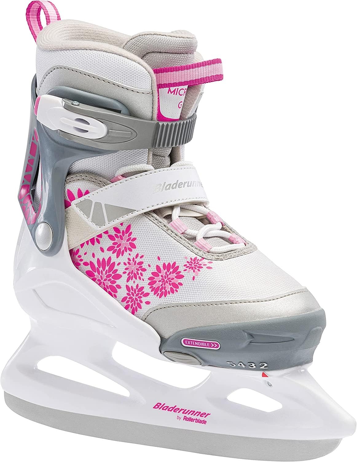 Bladerunner Ice By Rollerblade Micro Ice Girls, Junior, Adjustable, Pink And White, Ice Skates