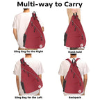 A11N Pickleball Bag, Reversible Crossbody Sling Bag/Backpack For Women Men, Burgundy