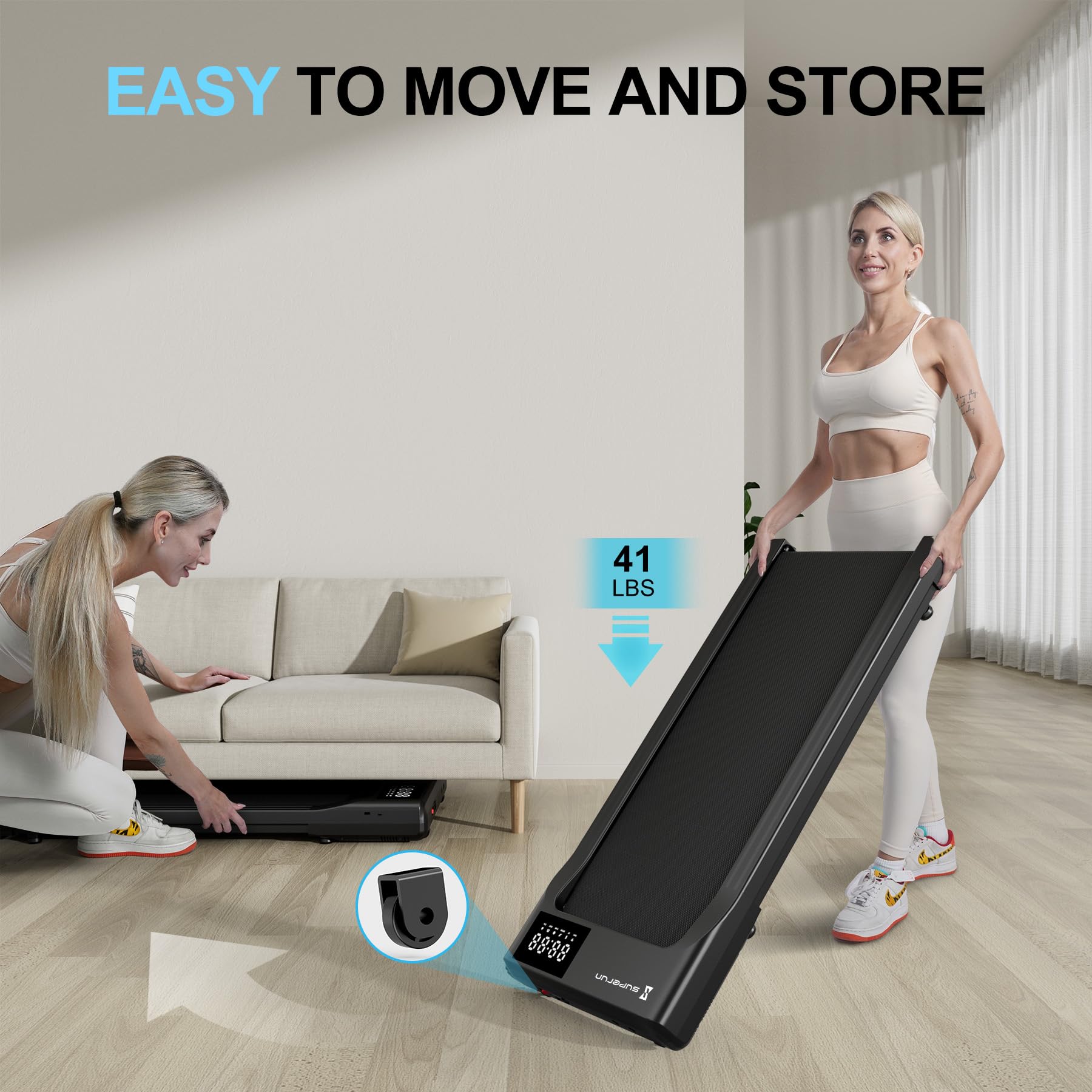 Walking Pad For Home Office, No-Assembly Treadmills With App And Remote Control, Led Display, 2.5 Hp Quiet Walking Jogging Machi