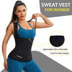 Junlan Sauna Suit For Women Waist Trainer Vest For Women Sweat Tank Top Shaper For Women With Zipper (Black, 3X-Large)