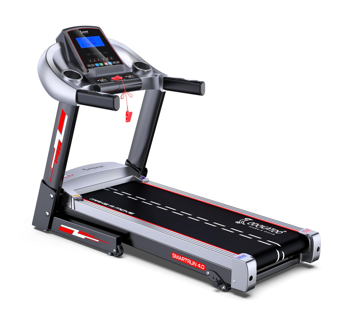 Cockatoo Smartrun 4.0 4Hp Peak Dc Motorized Treadmill For Home, With 3 Level Manual Incline, Max Speed 14 Km/Hr, Max User Weight