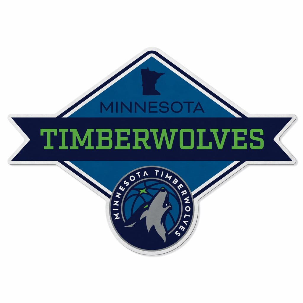 Rico Industries Nba Minnesota Timberwolves Diamond Shape Cut Pennant - Home And Living Room D  Cor - Soft Felt Ez To Hang