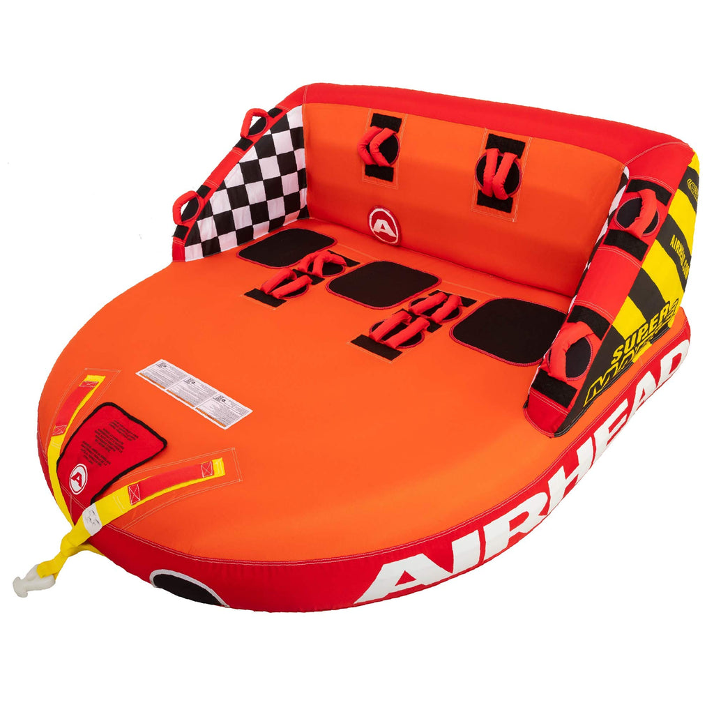 Airhead Super Mable Towable Tube | 1-3 Rider Towable Tube For Boating And Water Sports | Dual Tow Points | Full Nylon Cover | Ev
