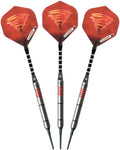 Elkadart Tornado 90% Tungsten Soft Tip Darts With Storage/Travel Case, 2 Black/5 Red Rings, 16 Grams
