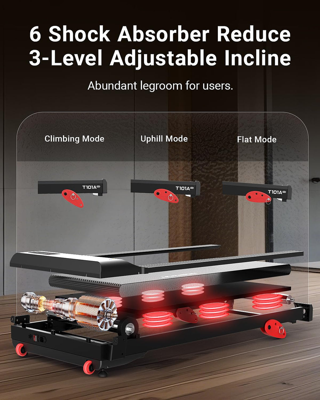 Harison Treadmill For Home With 3.0Hp Running Machine With 300 Lbs Weight Capacity, Bluetooth Speaker, 17.72 '' Wide Tread Belt