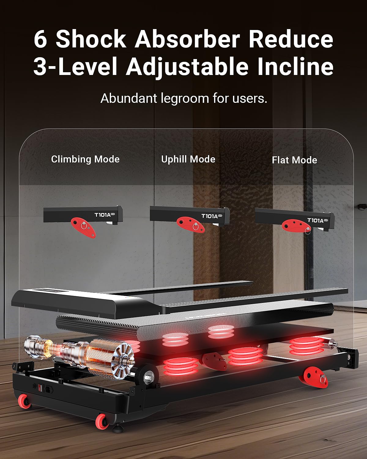 Harison Treadmill For Home With 3.0Hp Running Machine With 300 Lbs Weight Capacity, Bluetooth Speaker, 17.72 '' Wide Tread Belt