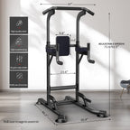 Power Tower Adjustable Height Pull Up Dip Station Multi-Function Home Strength Training Fitness Workout Station For Home Gym (K)