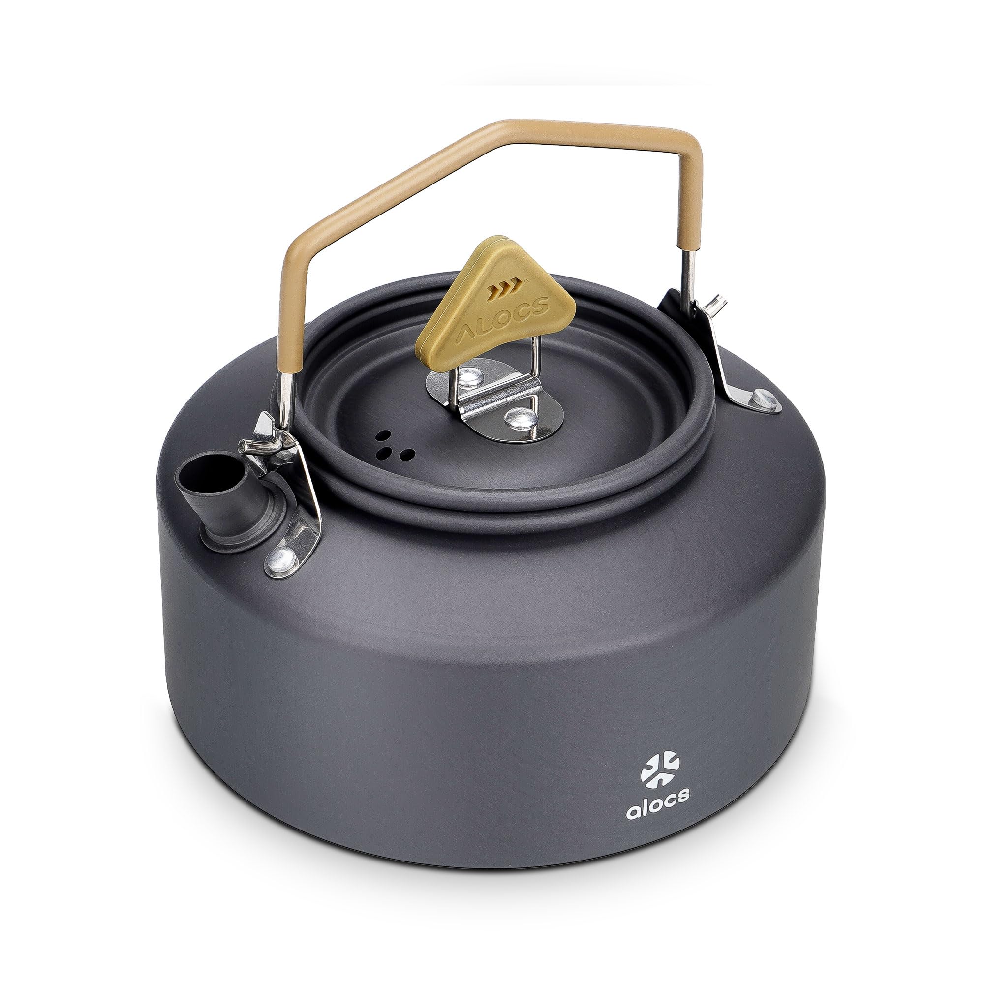 Alocs Camping Kettle - 1L Mini Camp Kettle - Portable Camping Tea Kettle - Lightweight Aluminum Camping Coffee Pot With Carry Ba