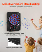 VEVOR Electronic Dart Board, 13.5 Target Dartboard with 45 Games & 474 Variations for Up to 8 Players, 6 Dart Shafts with Flight