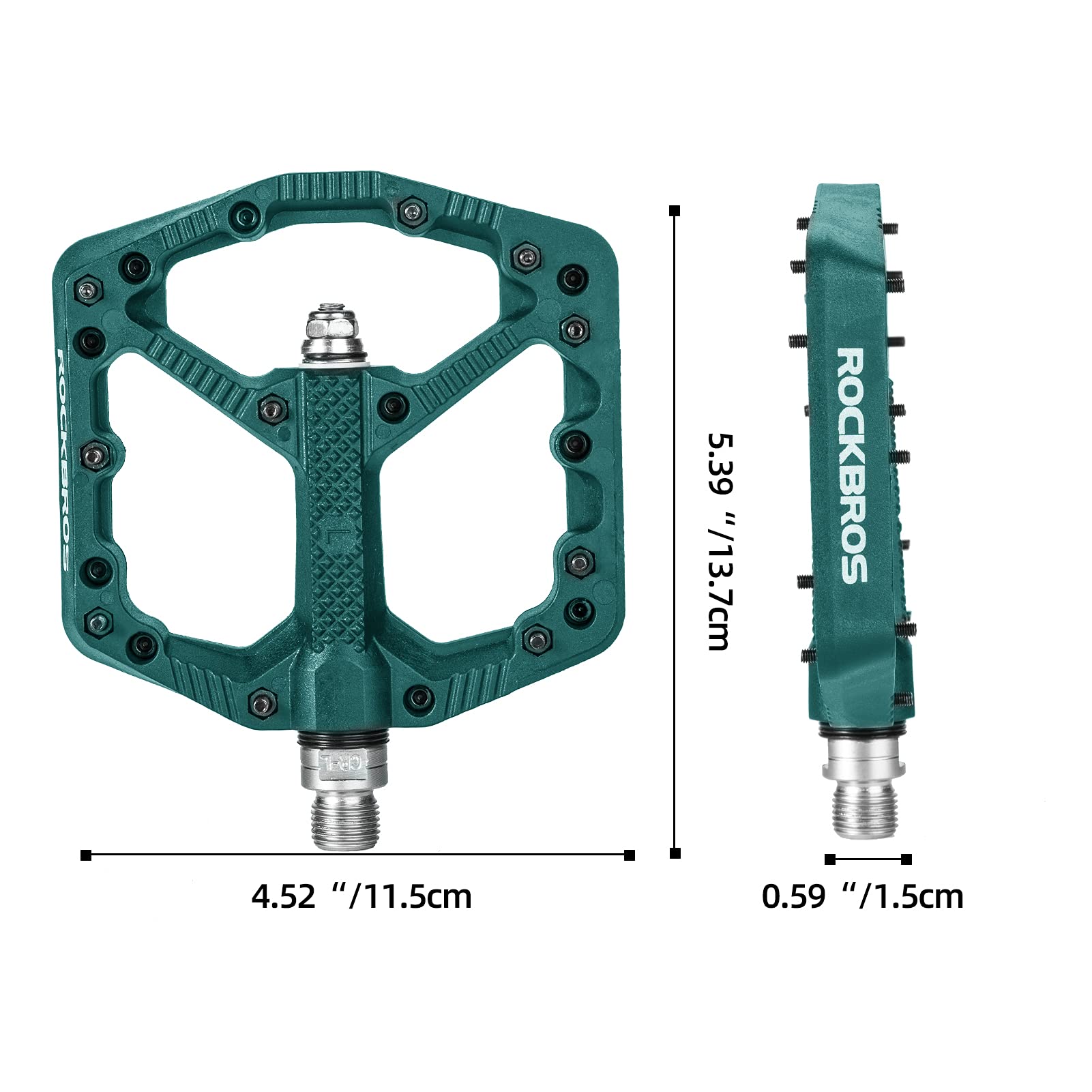 Rockbros Mountain Bike Pedals Flat Mtb Pedals Nylon Fiber Bicycle Platform Pedals For Road Mountain Bmx Mtb Bikes Blue