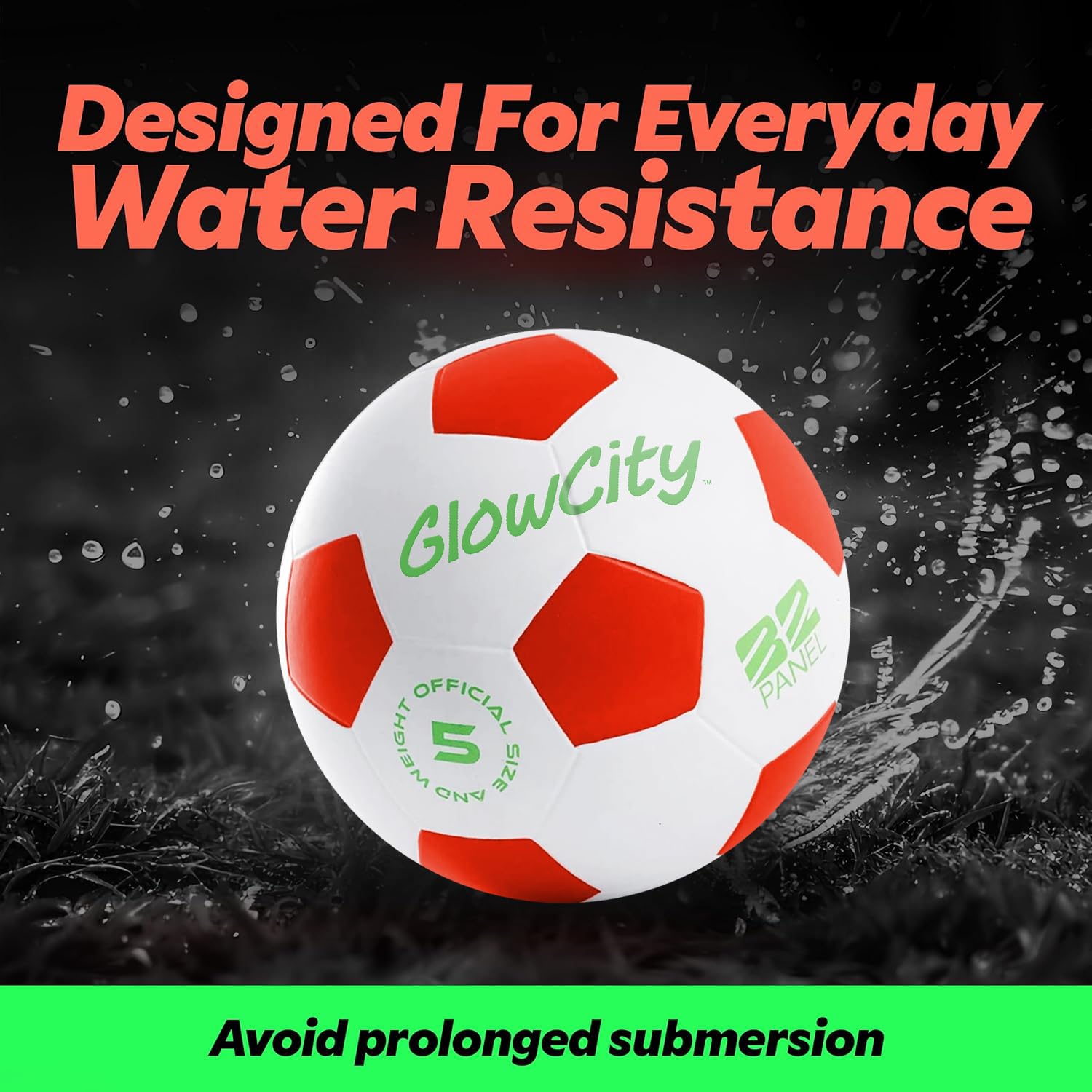 Light Up-Soccer Ball Size 5|Glow In The Dark|Official Size And Weight|Uses 2 Hi-Bright Led Lights|Perfect For A Night Match In T