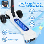 Electric Scooter for Kids Ages 3-12, 3-Wheel Foldable Scooter with Full Body Lights, Wide Deck,3 Adjustable Heights, 5MPH Safe S