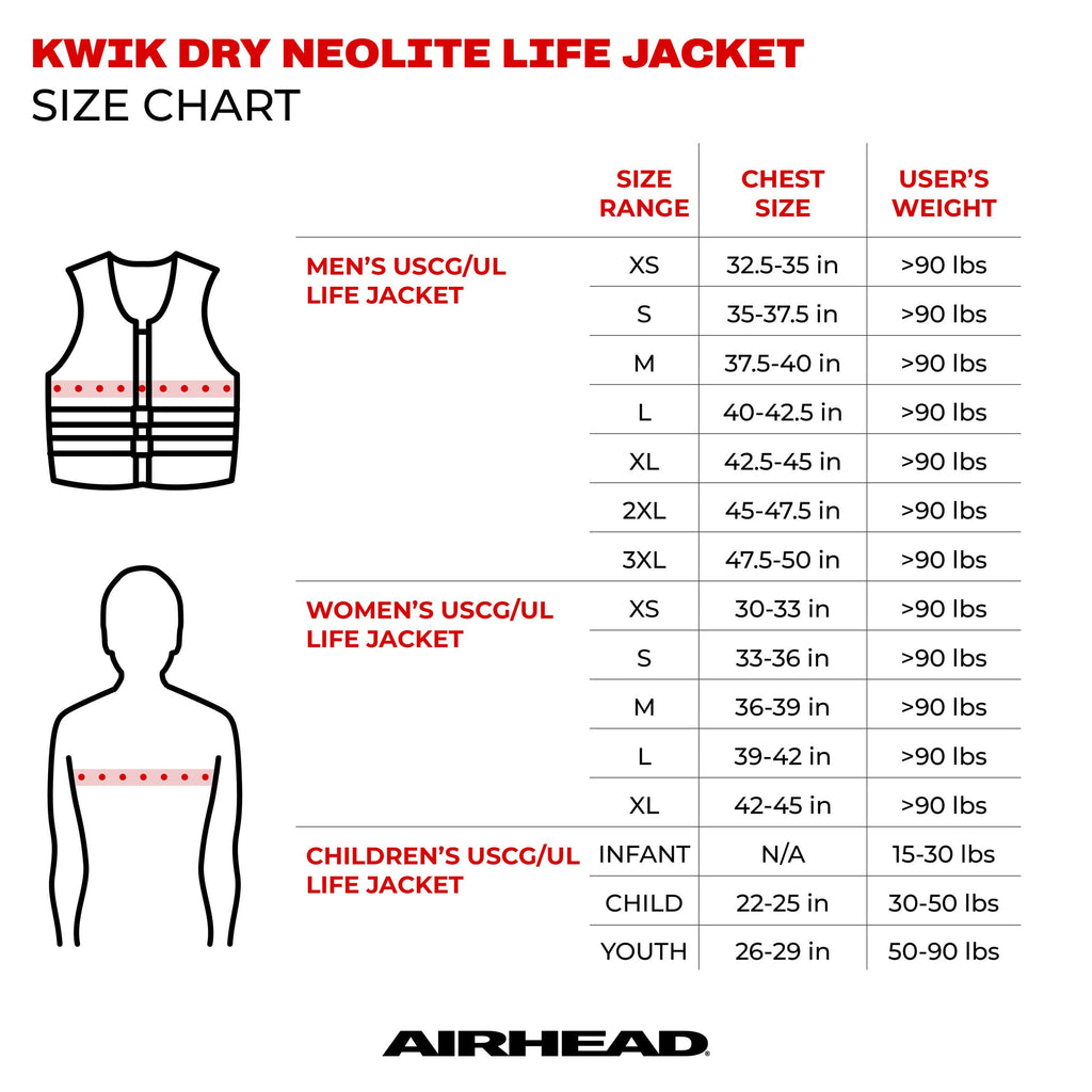 Airhead Gnar Child And Infant Kwik-Dry Neolite Flex Life Jacket, Us Coast Guard Approved, Multicolour
