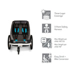 Hamax Traveller Two Seat Bike Trailer + Stroller (Black/Grey)