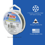 American Fishing Wire Surflon, Nylon Coated 1X7 Stainless Steel Leader Wire, 20 Lb Test, .024 Diameter, Bright, 100 Ft