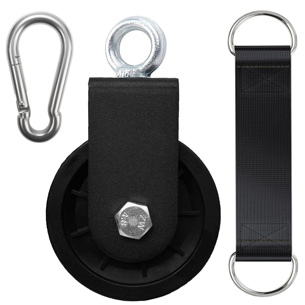 Favuit Cable Pulley, 360 Degree Rotation Silent Pulley Wheel 3.54 In Detachable Traction Wheel Weight Pulley System Attachments 