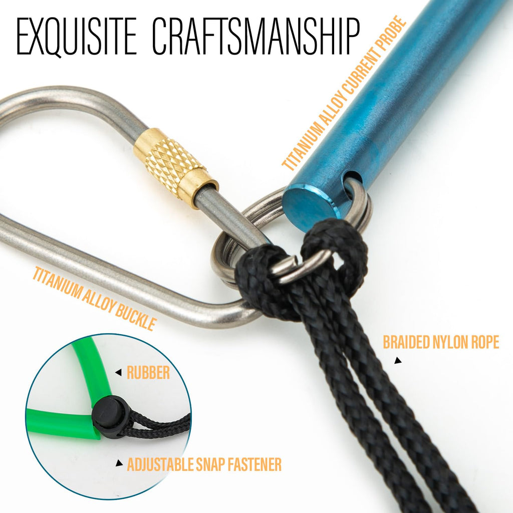 Tito Titanium Scuba Diving 14/35Cm Titanium Alloy Lobster Tickle Pointer Stick W/Measurement & Lanyard (Dark Blue)