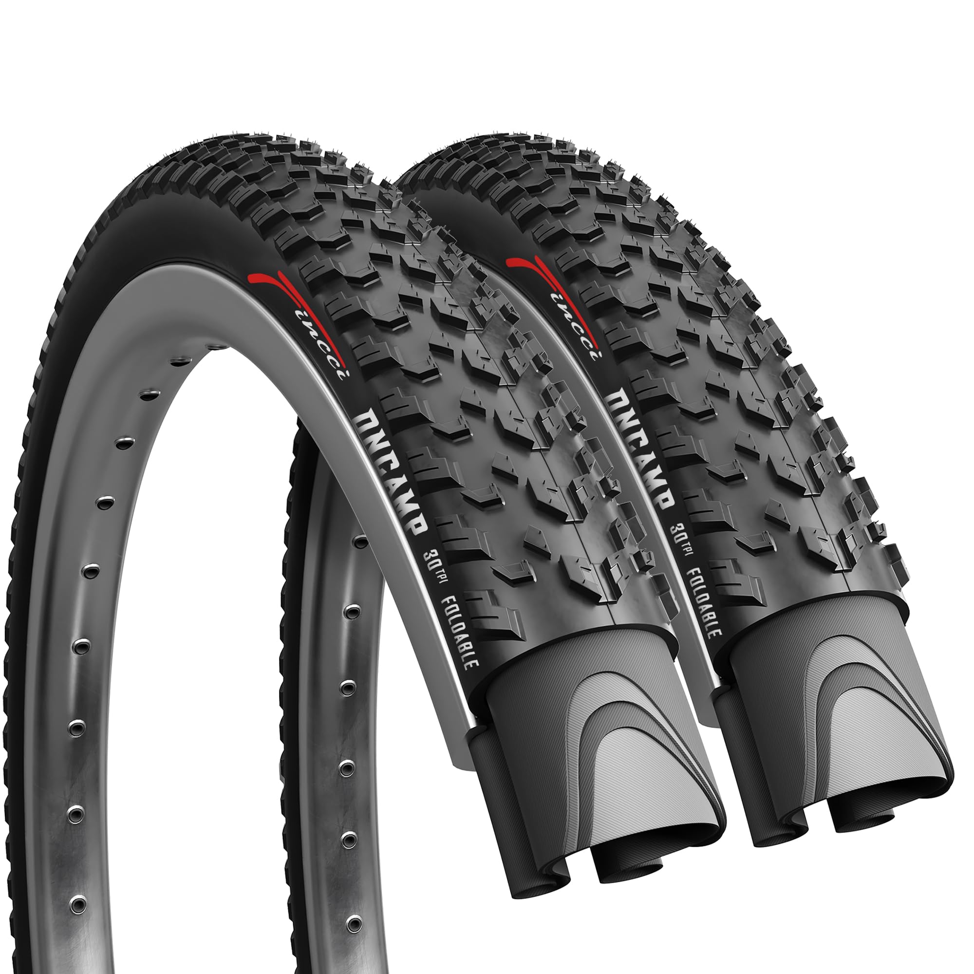 Fincci Pair 275 X 210 Mountain Bike Tire 54-584 Foldable Tires For Road Mtb Mud Dirt Offroad Bicycle - 275X210 Tire Pack Of 2