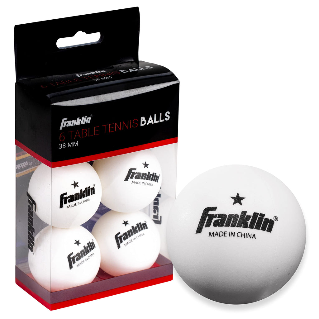 Franklin Sports Table Tennis Balls - White Table Tennis Balls - 38Mm Official Weight Balls - One Star Professional Balls - 6 Pac