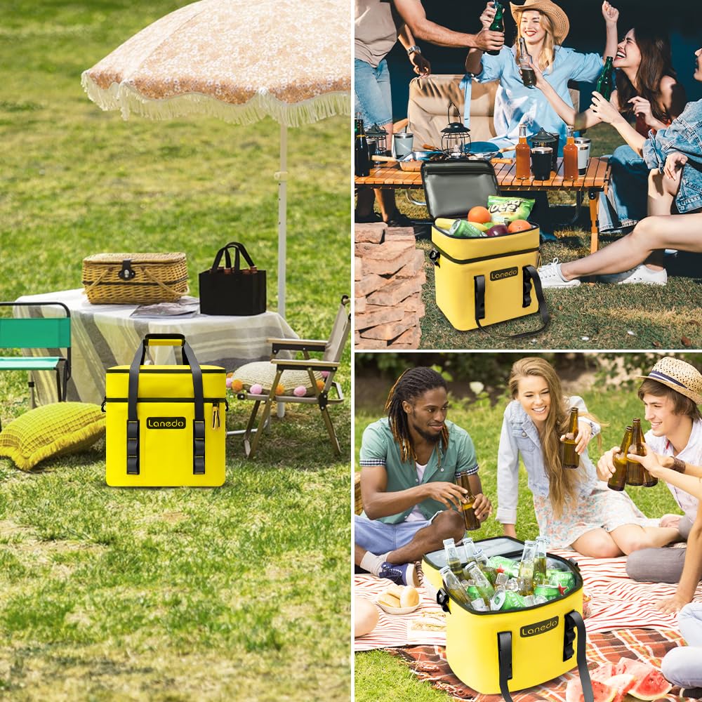 Lanedo Lunch Soft Cooler 20 Can, Soft Carrying Handle Insulated Bag Portable Ice Chest Box For Lunch, Beach, Drink, Beverage, Tr