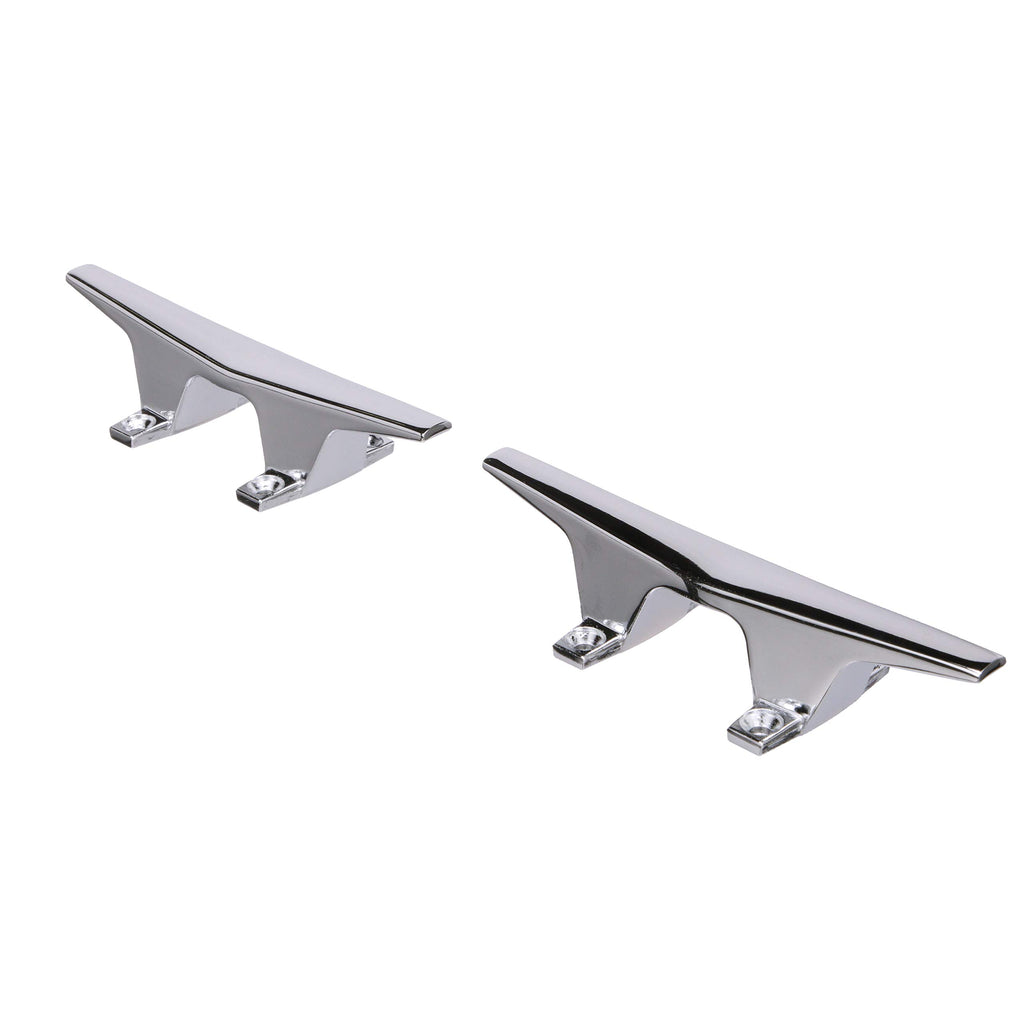 Attwood 6245-6 Chrome-Plated Zinc Cleats, 6 Inches Long, 2 3/32 Inches Wide, Install With 4 Included #10 Fasteners
