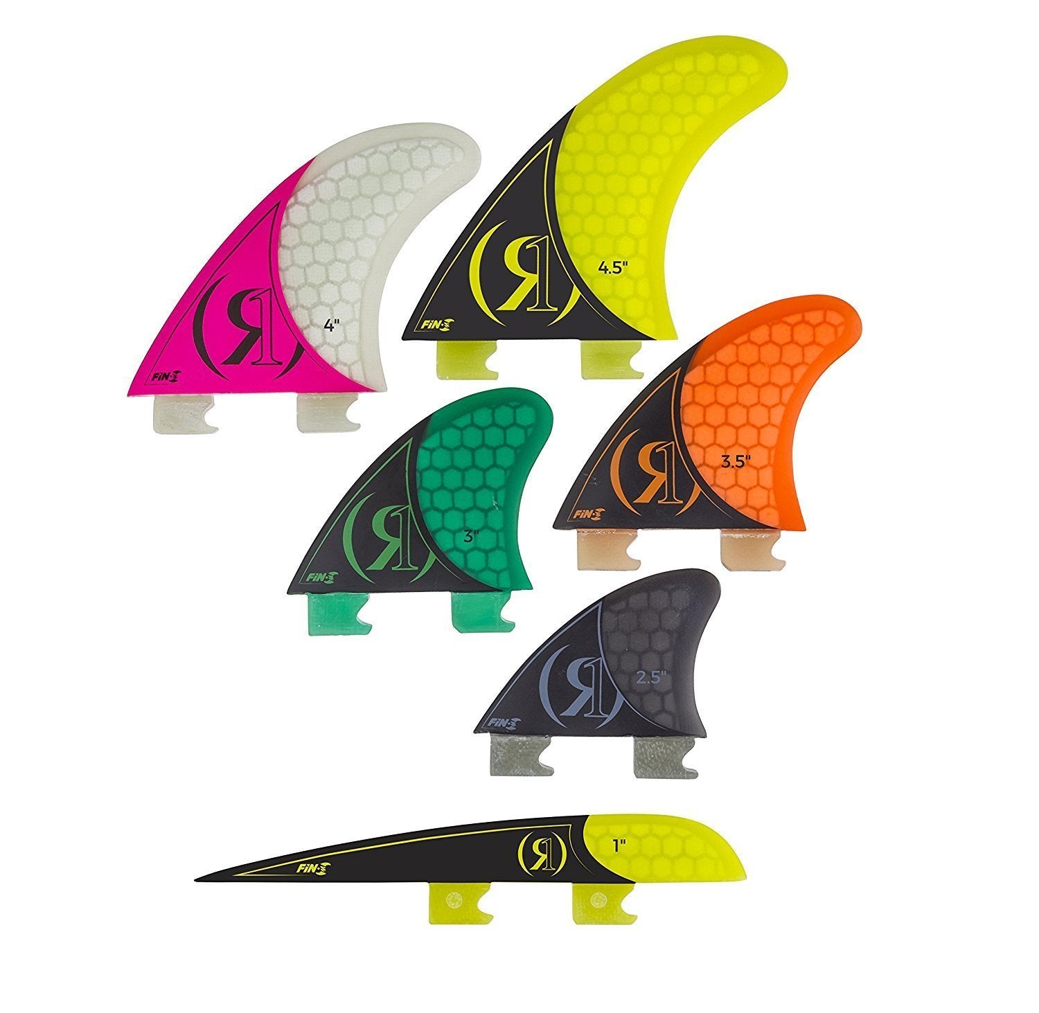 Ronix 1'' - Fin-S 2.0 Tool-Less Fiberglass - Center Surf Fin - Black (2019)