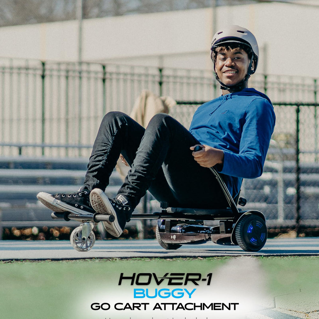 Hover-1 Kart Buggy Hoverboard Attachment | Compatible With Most 6.5 & 8 Electric Hoverboards, Hand-Operated Rear Wheel Control,