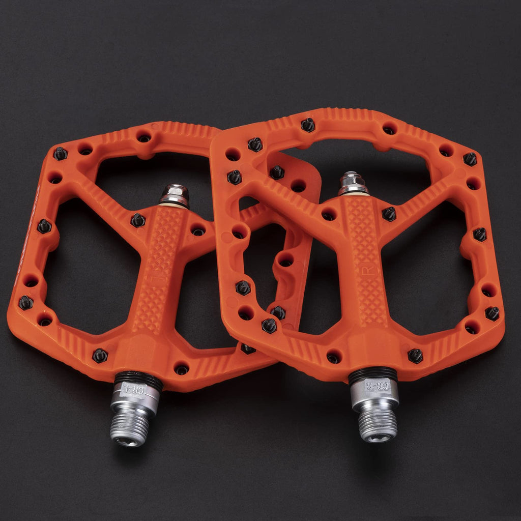 Rockbros Mountain Bike Pedals Flat Mtb Pedals Nylon Fiber Bicycle Platform Pedals For Road Mountain Bmx Mtb Bikes Orange