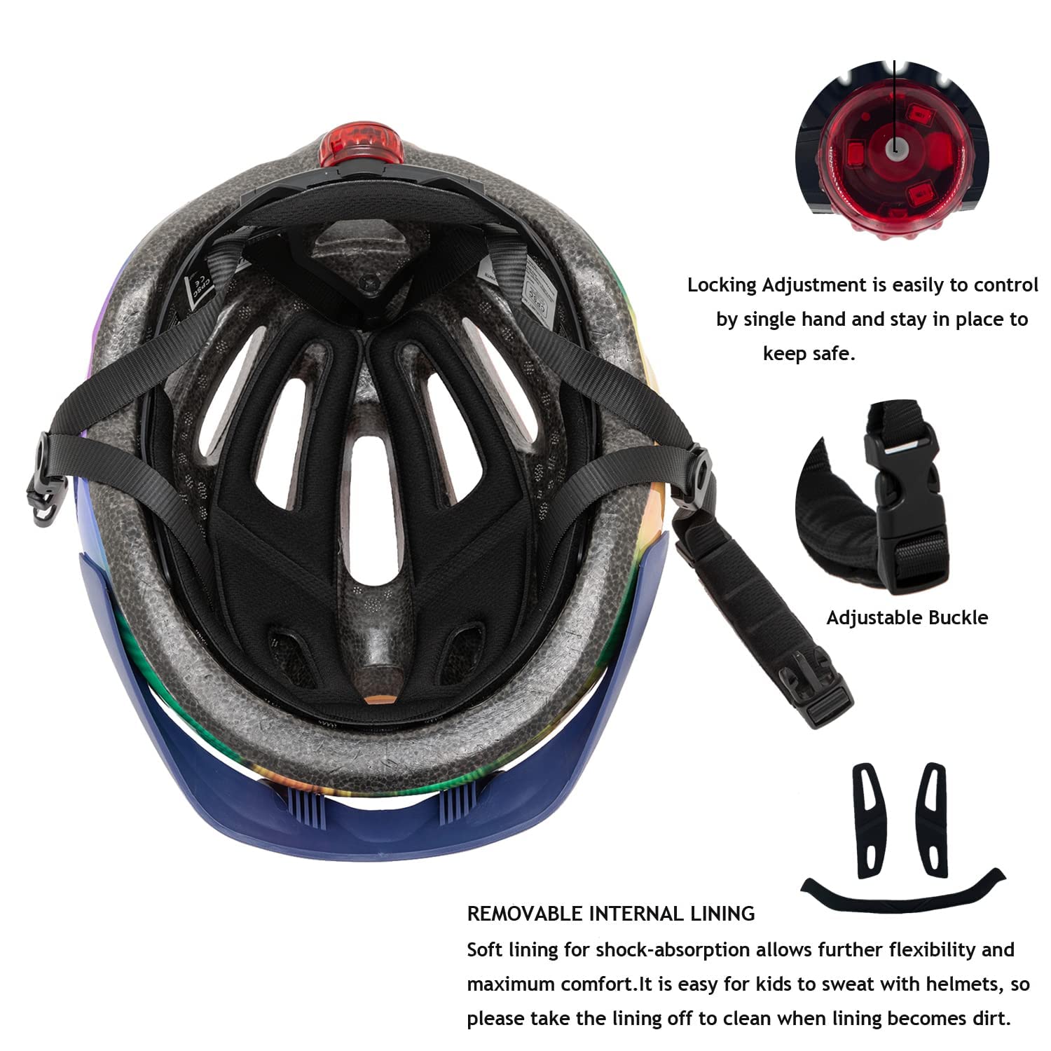 Kids Helmet Exclusky Bike Helmet for Kids Child Boys Girls Bicycle Helmet Age 5-13 Adjustable Cycle Helmet 50-57cm