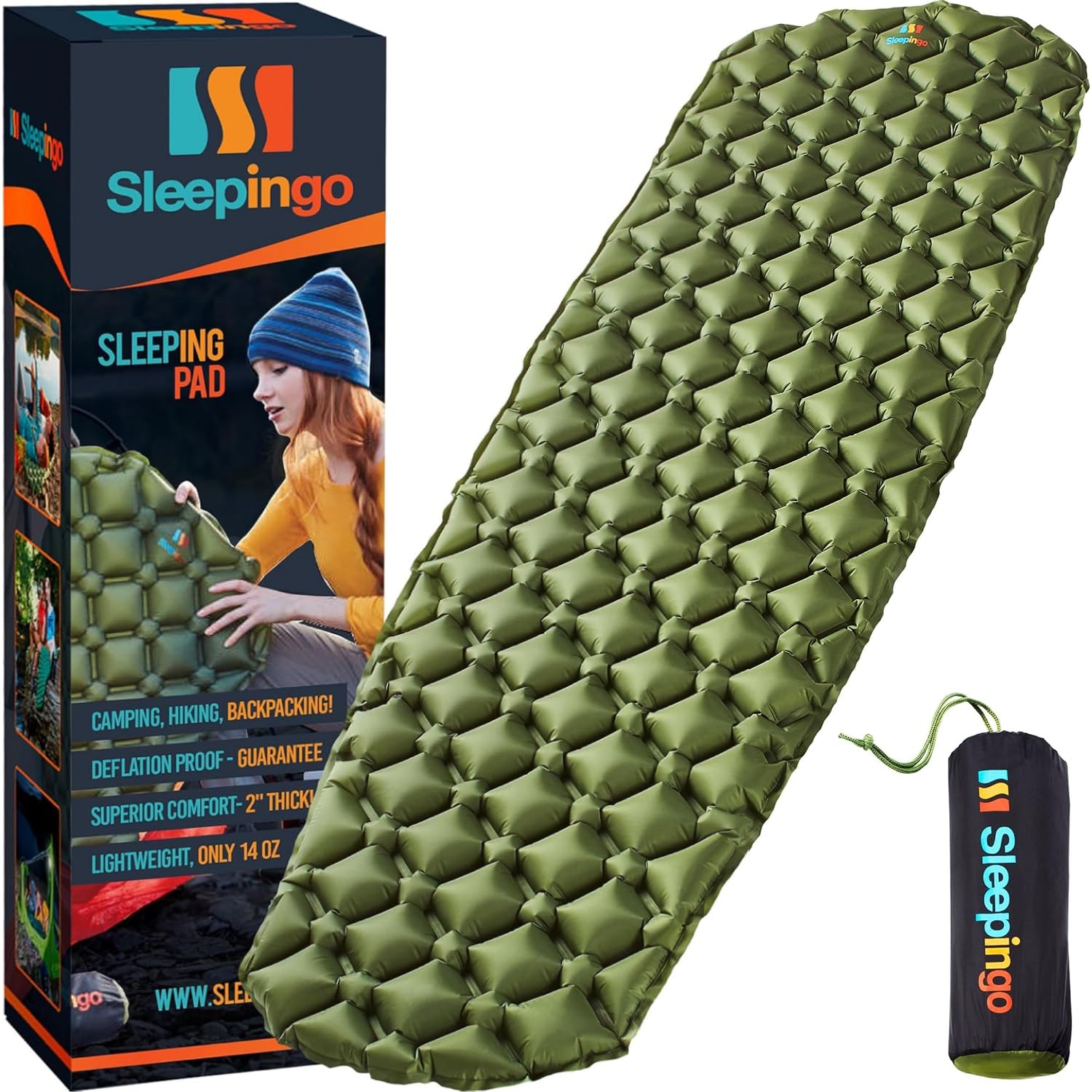 Sleepingo Inflatable Mat - Ultralight Sleeping Pad for Campings and Backpackings - Compact Air Mattress - Mats with Tear-Resista