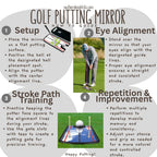 Golf Putting Mirror W/Upgraded Carry Bag  Golf Swing Trainer For Enhanced Putting Practice  Golf Trainer Putting Aid To Use W/Go
