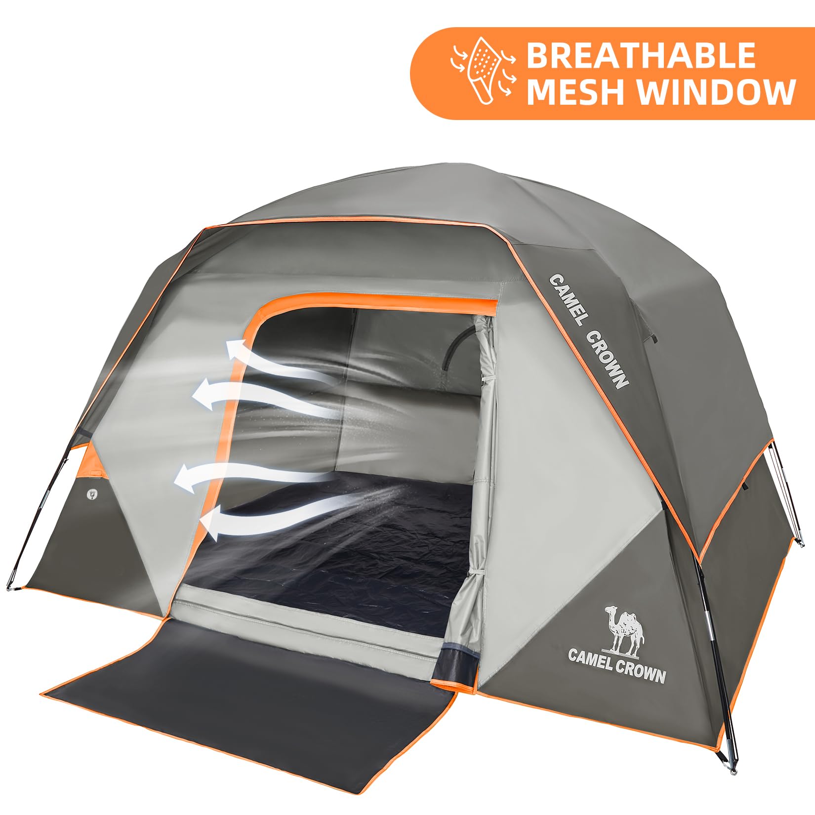 Camel Crown Tents For Camping 6 Person Tent Waterproof Easy Setup Backpacking Tents With Floor Mats 3/4/5/6 Person Family Tent F